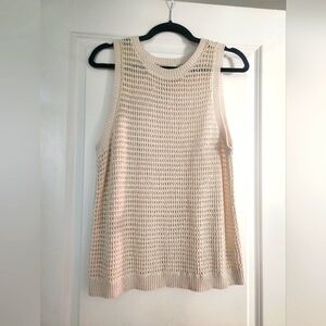 Cream Sleeveless Knit Top